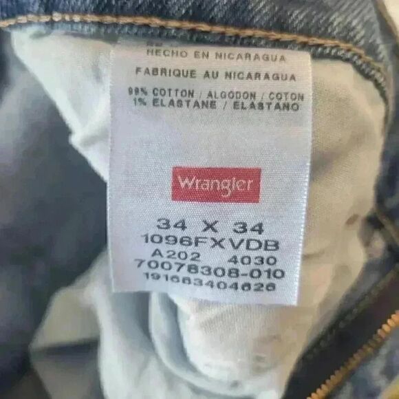 Wrangler Men's Medium Wash Blue Cotton/Spandex Regular Fit Comfort Flex Relaxed - Picture 10 of 13